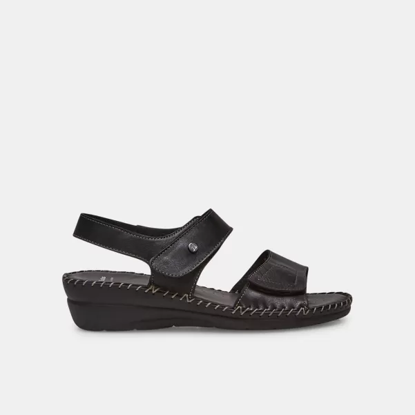 Sandales Confort Avec Velcro Femme Qualité Inégalée Pantoufles Noir