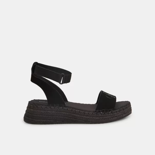 Sandales Pour Femme Calvin Klein Avec Semelle Compensée En Corde Noir Femme Acheter Chaussures À Talon Compensé