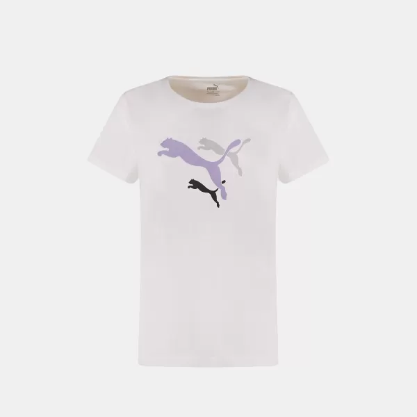 Blanc Sport Heureux Femme T-Shirt Pour Femme Puma