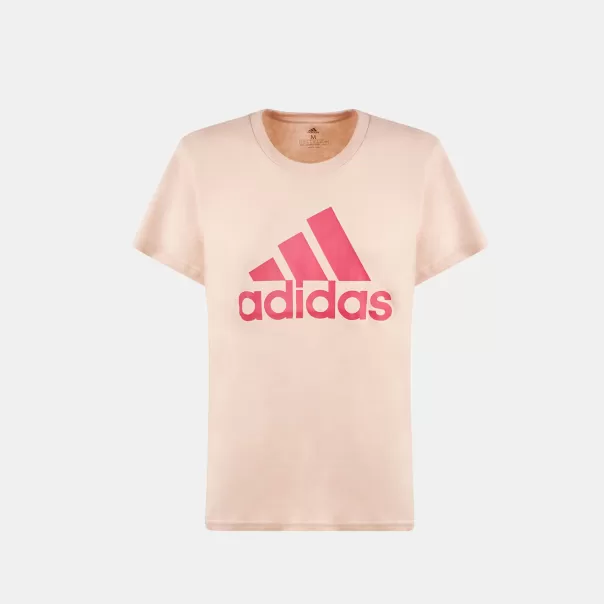 Rose T-Shirt Pour Femme Adidas Loungewear Essentials Logo Authentique Femme Sport