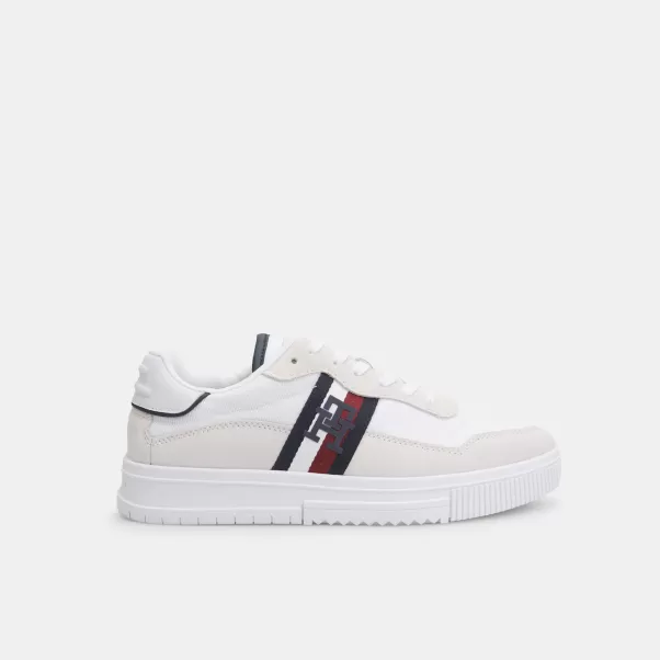 Vendre Blanc Sneakers Pour Homme In Pelle Tommy Hilfiger Homme Sneakers