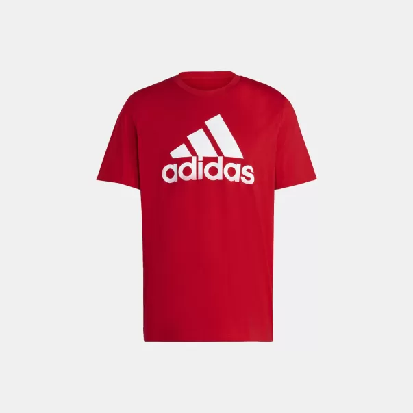 Rouge Homme T-Shirt Pour Homme Adidas Essentials Single Jersey Big Logo Sport Unique