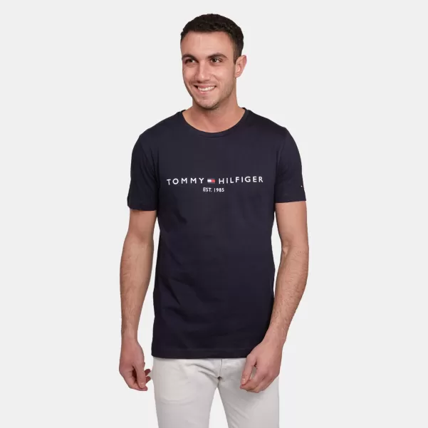 Homme Sport T-Shirt Avec Logo Économique Bleu
