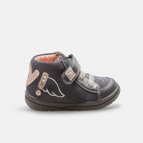 Premiers Pas Bleu Enfants Sneakers Pour Fille Premiers Pas Garvalin Avec Velcro Abordable